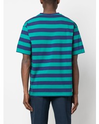 Drôle De Monsieur Logo Print Striped T Shirt