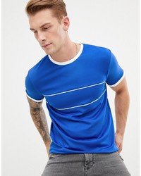 ASOS DESIGN Longline Retro Track Fabric T Shirt With Binding