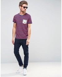 Esprit Stripe T Shirt With Tropical Pocket