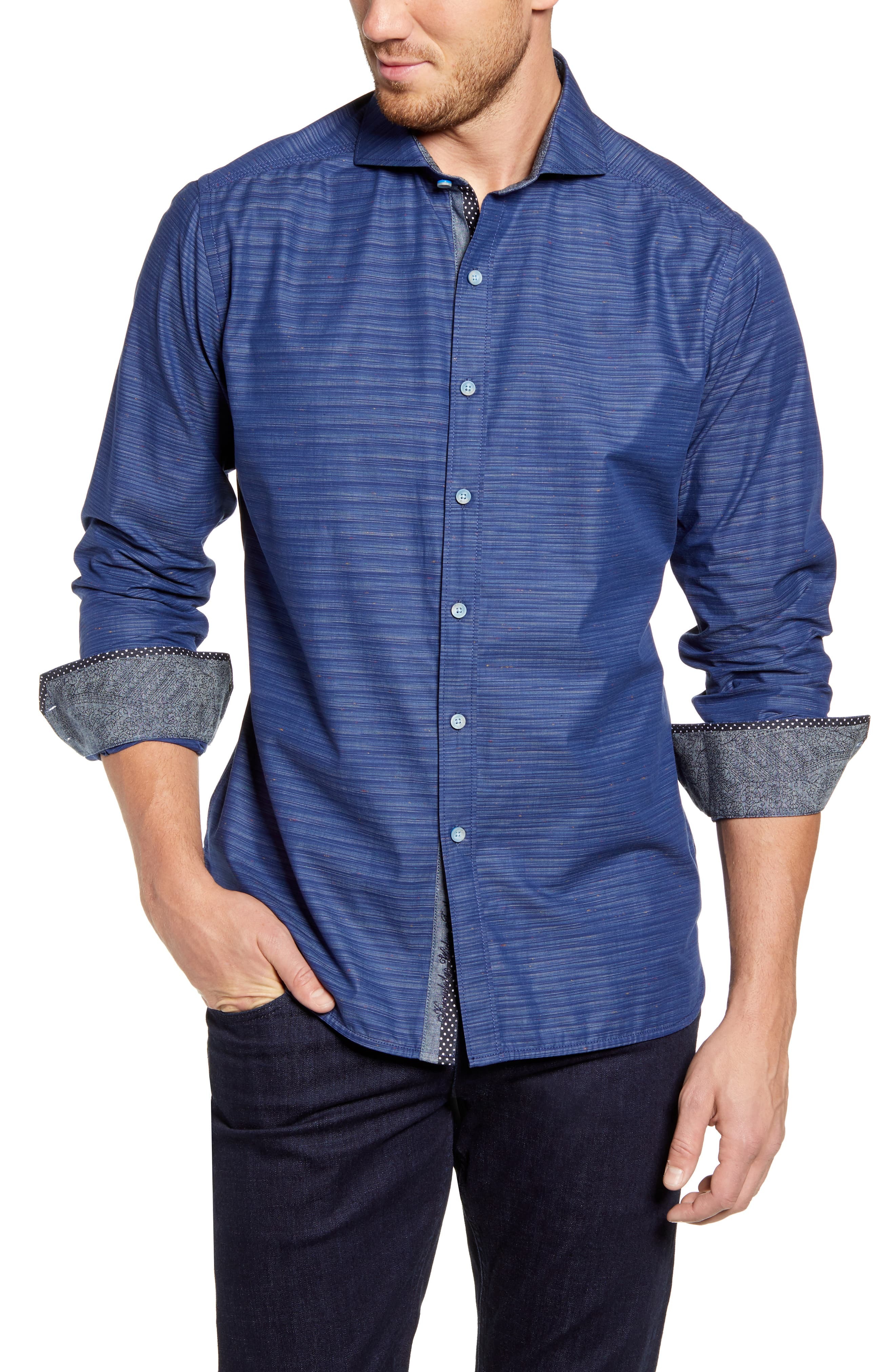 Long-Sleeved Regular Shirt With Placed Graphic - Ready-to-Wear 1AB5LB