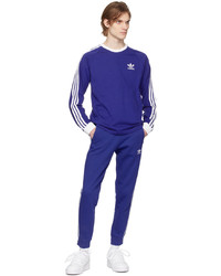 adidas Originals Blue Adicolor Classics 3 Stripes Long Sleeve T Shirt