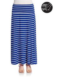 Lord & Taylor Striped Fold Over Maxi Skirt