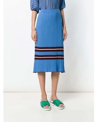 Chiara Bertani Striped Rib Knit Midi Skirt
