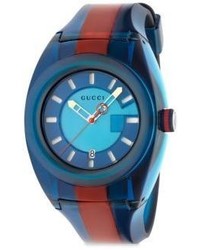 Gucci Sync Stainless Steel Striped Rubber Watch