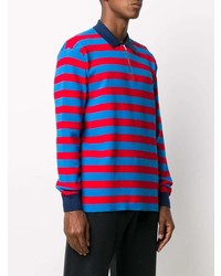 Sunnei Vertical Stripe Long Sleeve Polo Shirt