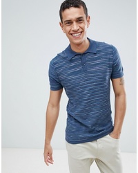 United Colors of Benetton Knitted Polo In Marl Stripe