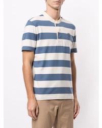 Kent & Curwen Logo Crest Embroidered Striped Polo Shirt