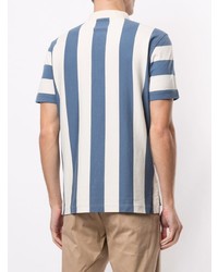 Kent & Curwen Logo Crest Embroidered Striped Polo Shirt
