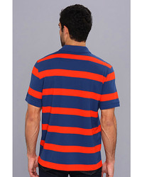 Lacoste Short Sleeve Wide Spaced Stripe Pique Polo W Contrasted Color Croc