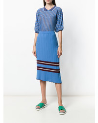 Chiara Bertani Striped Knitted Polo Shirt
