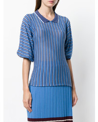 Chiara Bertani Striped Knitted Polo Shirt