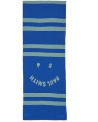 Ps By Paul Smith Blue Green Happy Scarf