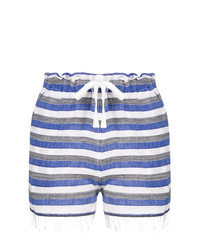 Blue Horizontal Striped Shorts