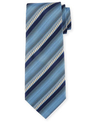 Ermenegildo Zegna Ombre Striped Silk Tie Blue