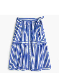 J.Crew Button Front Striped Skirt