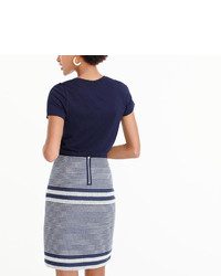 J.Crew Tall A Line Skirt In Striped Navy Tweed