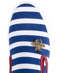 Gucci Striped Slip On Sneakers