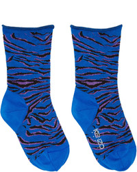 Blue Horizontal Striped Socks