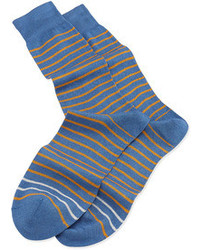 Paul Smith 2 Stripe Knit Socks Blue