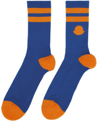 Moncler Blue Orange Striped Socks