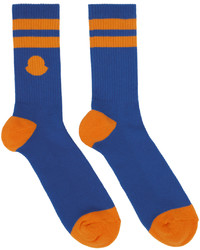 Moncler Blue Orange Striped Socks