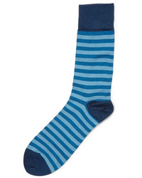 John Smedley Ethan Striped Cotton Blend Socks