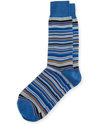 Neiman Marcus Multi Stripe Mercerized Cotton Socks