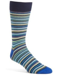 Lorenzo Uomo Thin Multi Stripe Crew Socks