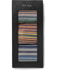 Paul Smith Three Pack Striped Stretch Cotton Blend Socks