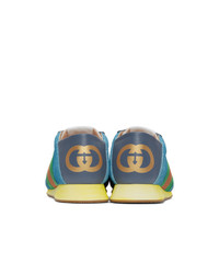 Gucci Blue Suede Sneakers