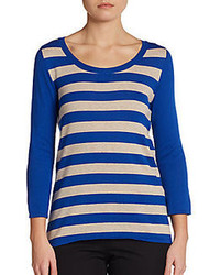 Blue Horizontal Striped Sweater