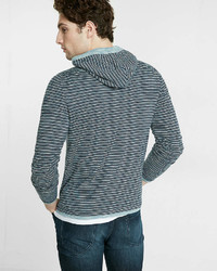 Express Striped Crossover Hooded Sweater