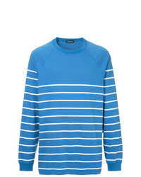 Blue Horizontal Striped Sweatshirt