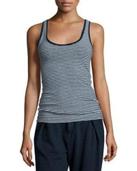 AG Jeans Ag Iso Scoop Neck Skinny Striped Tank Indigo Knit Two