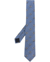 Gucci Striped Bee Pattern Tie