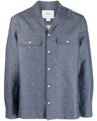 Woolrich Button Front Striped Overshirt