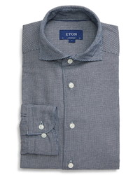 Eton Soft Collection Contemporary Fit Houndstooth Dress Shirt