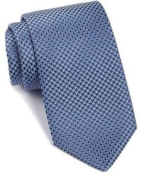 Blue Houndstooth Silk Tie