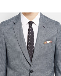 Paul Smith Blue Soho Slim Fit Houndstooth Wool Suit Jacket