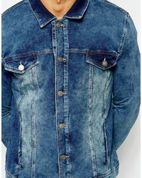 Asos Brand Jersey Western Jacket In Blue