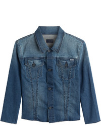 Mother Cropped Sleeve Jean Jacket