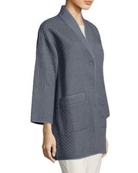 Eileen Fisher Diamond Patterned Cotton Jacket