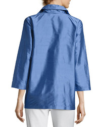 Caroline Rose Shantung Silk Shirt Jacket Petite