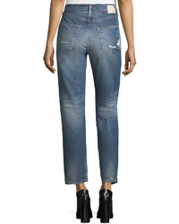 AG Jeans Ag Phoebe Distressed High Rise Straight Leg Jeans