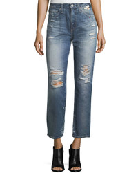 AG Jeans Ag Phoebe Distressed High Rise Straight Leg Jeans