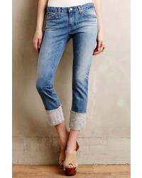 AG Jeans Ag Stevie Embroidered Cuff Jeans 15 Years Rial Sequence Embroidery 29 Denim