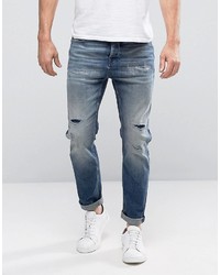 Selected Jeans Anti Fit In Light Blue