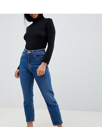 Asos Petite Asos Design Petite Farleigh High Waist Slim Mom Jeans In Rich Blue