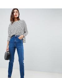 Asos Tall Asos Design Tall Farleigh High Waist Slim Mom Jeans In Rich Blue