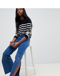 Asos Tall Asos Design Tall Recycled Florence Authentic Straight Leg Jeans With Side Splits In Rich Stonewash Blue